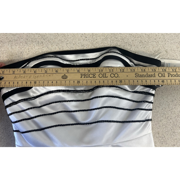 Y2K Xcite White Dress black beads hot pink Tulle Rock, Goth, Edgy 6 Prom formal - Picture 13 of 16